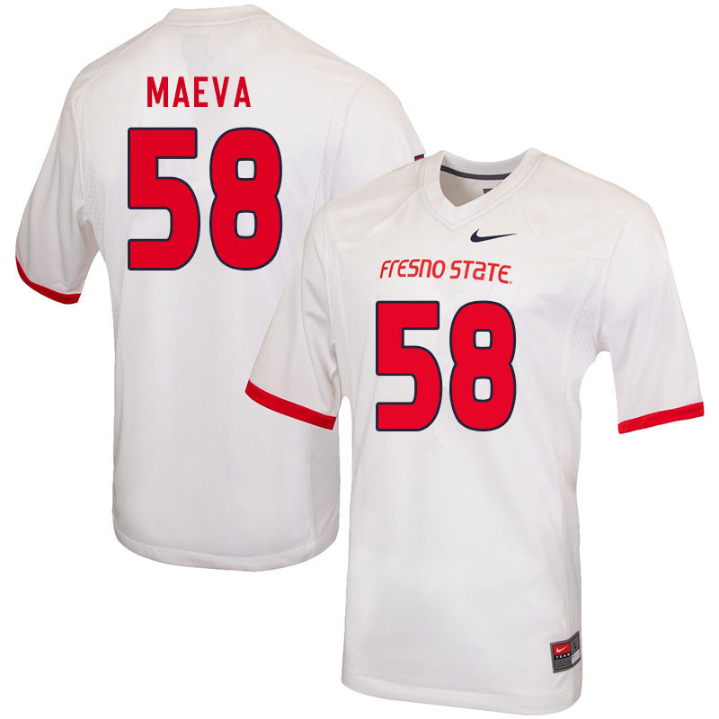 Men #58 Tyson Maeva Fresno State Bulldogs College Football Jerseys Sale-White